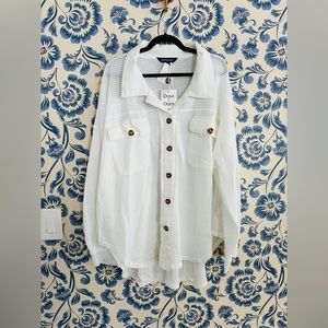 NWT Davi & Dani 2X Waffle Knit Shacket Shirt